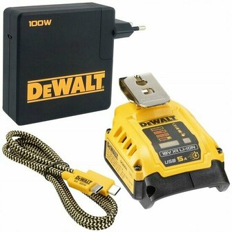 DeWALT USB-C Kombi-Ladeger&auml;t 18V mit Powerbank-Funktion DCB094K-QW