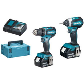 Makita DLX2289TJ combiset - DDF485 18v Boor- en schroefmachine + DTD153 Accu slagschroevendraaier met 5.0Ah accu&#039;s