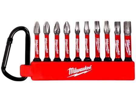 Milwaukee SHOCKWAVE Bit-Set mit Karabiner 10-teilig TX/PZ/. 4932480941