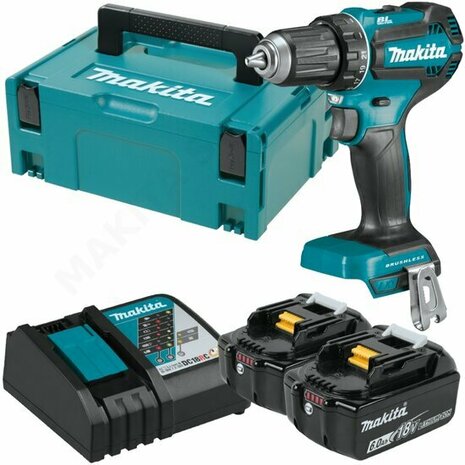 Makita DDF485RGJ 18V accu boor-/schroefmachine set (2x 6.0Ah + lader) in Mbox - koolborstelloos