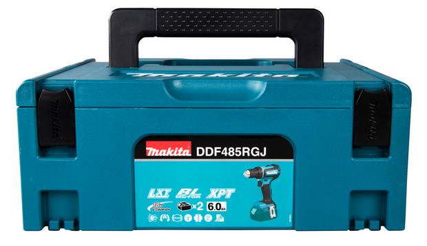 Makita DDF485RGJ 18V accu boor-/schroefmachine set (2x 6.0Ah + lader) in Mbox - koolborstelloos