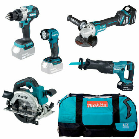 Makita DLX5085TX1 LXT 18V accu combiset incl. (2x 5,0 Ah accu en lader ) in tas