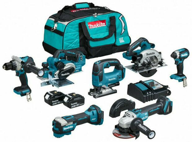 Makita DLX7019TX1 18V Combiset 2x 5,0 Ah accu met snellader