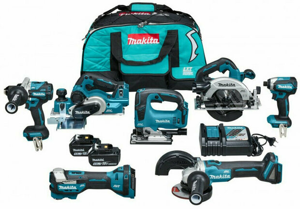 Makita DLX7019TX1 18V Combiset 2x 5,0 Ah accu met snellader