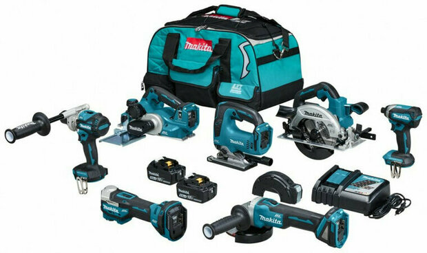 Makita DLX7019TX1 18V Combiset 2x 5,0 Ah accu met snellader