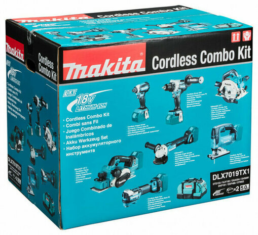 Makita DLX7019TX1 18V Combiset 2x 5,0 Ah accu met snellader