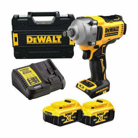 DeWALT DCF891P2T-QW 18V XR Accu Slagmoersleutel 1/2&quot; set (2x 5.0Ah en lader) in TSTAK koffer