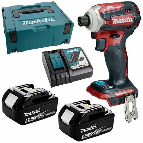 Makita DTD171TJAR 18V Accu slagschroevendraaier set (2x 5.0Ah en lader) in M-box - koolborstelloos