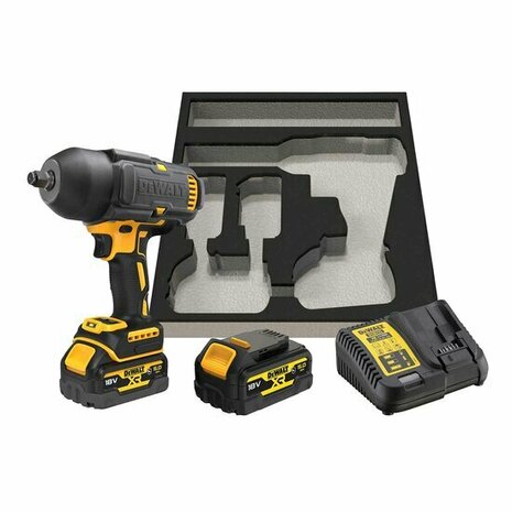 DeWalt DCF900P2G-QW 18V Accu slagmoersleutel 1/2&quot; incl. 2 accu&#039;s 5Ah en lader met inlay voor in de gereedschapswagen