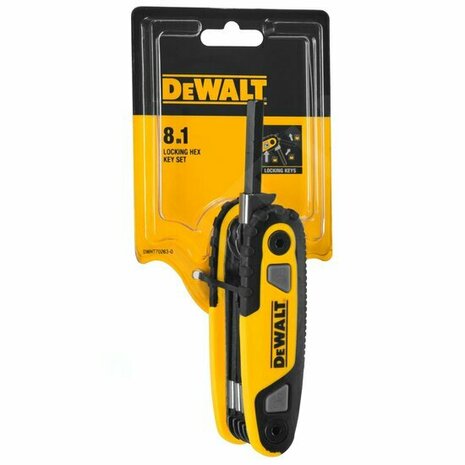 DeWalt DWHT0-70263 vergrendelbare stiftsleutelset zeskant 8-delig - inbusset