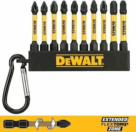 DeWalt DT7276-QZ 10-delige Torsion Bitset - PZ - 50mm - sleutelhanger