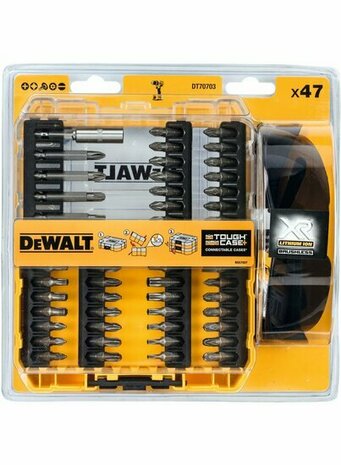 DeWalt DT70703-QZ Bitset + Veiligheidsbril 53-delig