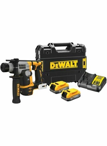 DeWALT DCH172E2T 18V Accu Boorhamer set (2x PowerStack accu&#039;s en lader ) in TSTAK koffer - SDS-Plus - 1.4J