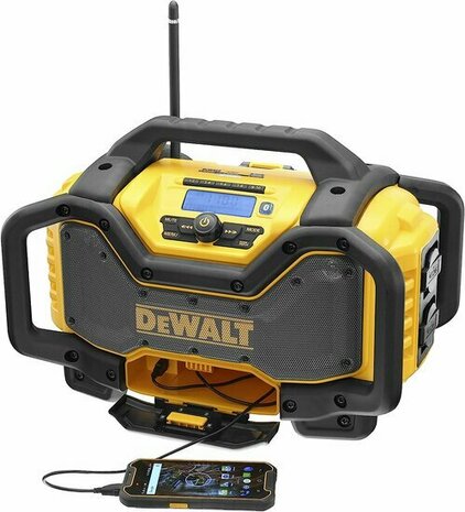 DeWALT DCR027-QW XR 18V accu DAB+ Bouwradio met oplaadfunctie - werkt op netstroom &amp; accu - FLEXVOLT