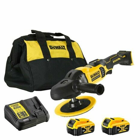 DeWalt DCM849P2 18V XR accu polijstmachine incl 2X5.0AH en lader in draagtas