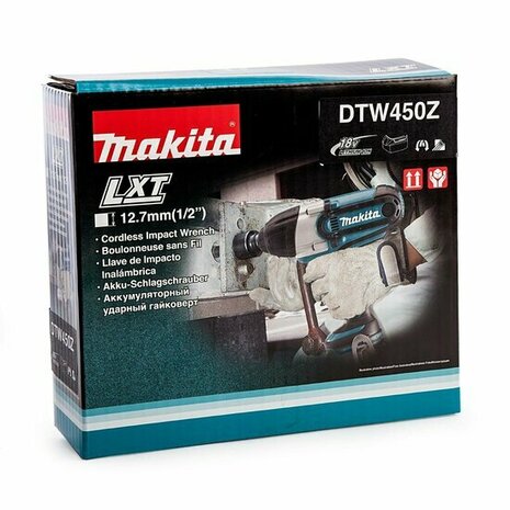 Makita DTW450Z 18V Accu slagmoersleutel body - 440Nm - 1/2&quot;