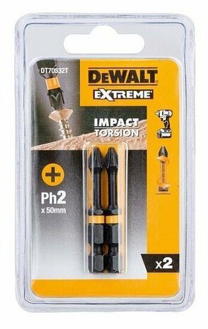 DeWalt DT70532T Ph2 Extreme Impact Torsion schroefbits - 50mm (2st)