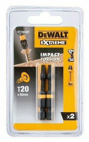 DeWalt DT70533T T20 Extreme Impact Torsion schroefbits - 50mm (2st)