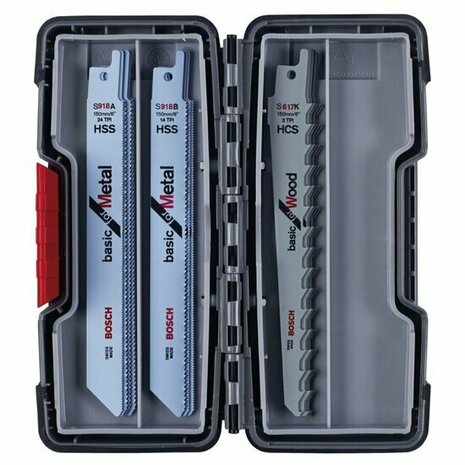 Bosch 2607010901 Reciprozaagbladen set in koffer - Hout/Metaal 15 delig