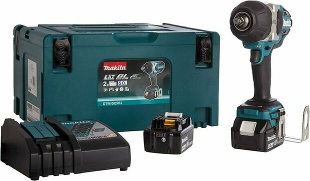 Makita DTW1002RTJ 18V Accu slagmoersleutel set (2x 5.0Ah accu en lader ) in Mbox - 1050Nm - 1/2&quot; - koolborstelloos