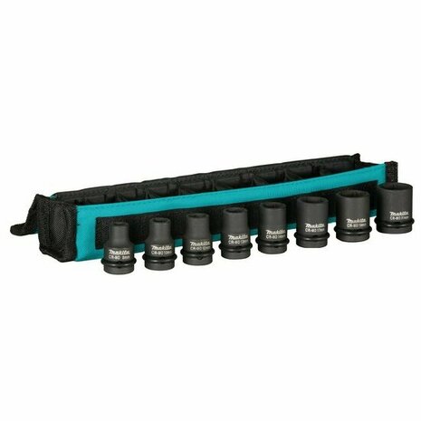 Makita E-02989 Krachtdoppenset 8 delig in etui - 1/2 inch