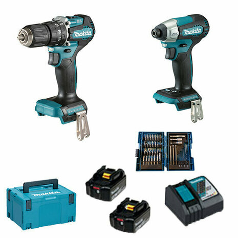 Makita DLX2414JX4 18V Combiset  (DTD157Z + DHP487Z incl 2x BL1830B accu&#039;s en lader) in Mbox