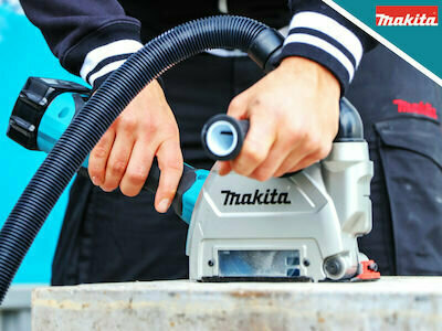 Makita DGA514ZJU1 haakse slijper 18V met AWS adapter (Bluetooth) en  afzuigkap in M-box 4