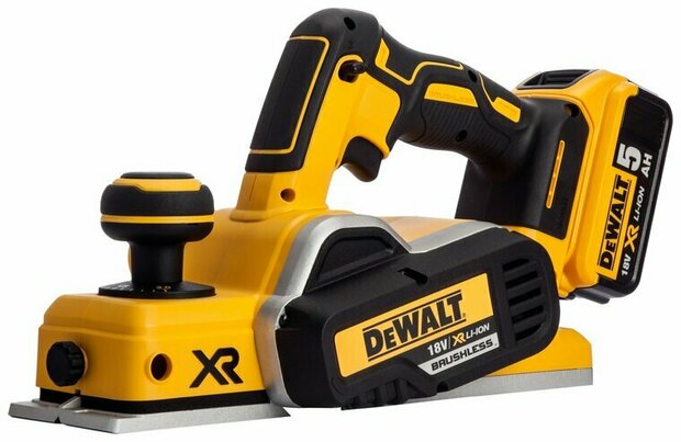 DeWalt DCP580P2-QW XR 18V schaafmachine set (2x 5.0Ah accu + lader) in TSTAK - 82mm - 2mm - koolborstelloos