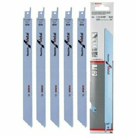 Bosch 2608656019 / S 1122 BF Reciprozaagblad - 225 x 14TPI - Metaal (5st)