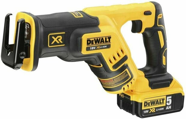 DeWalt DCS367P2 18V accu reciprozaag set (2x 5.0Ah accu en lader) in TSTAK - koolborstelloos