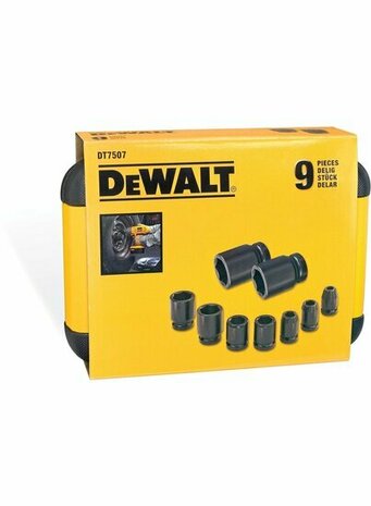 DeWalt DT7507  krachtdoppenset in cassette 9 Delig- 1/2&quot; - DT7507-QZ