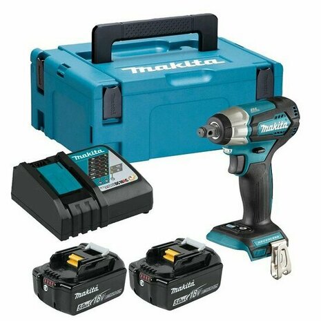 Makita DTW181RTJ 18V Li-Ion Accu slagmoersleutel set (2x 5.0Ah accu) in Mbox - 210Nm - 1/2&quot; - koolborstelloos