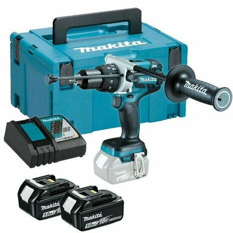 Makita DHP481RTJ 18V accu klopboor-/schroefmachine set (2x 5.0Ah accu en lader) in Mbox - koolborstelloos