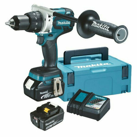 Makita DDF481RTJ 18V Li-Ion accu boor-/schroefmachine set (2x 5.0Ah accu en lader) in Mbox - koolborstelloos