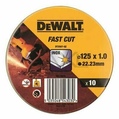 DeWalt DT3507 Doorslijpschijf - 125 x 22,23 x 1,0mm - RVS - inox (10st) - DT3507-QZ