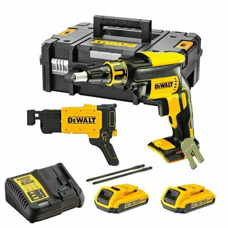 DeWalt DCF620D2K 18V accu gipsschroefmachine / bandschroefmachine set (2x 2.0Ah accu en lader) in TSTAK - 25-57mm - koolborstelloos