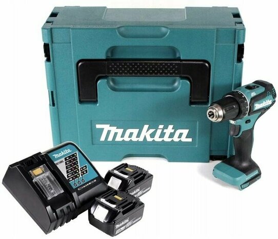 Makita DDF485RAJ 18V Boor- en schroefmachine Set 2,0 AH accu&#039;s (2 st) + Snellader in M-Box