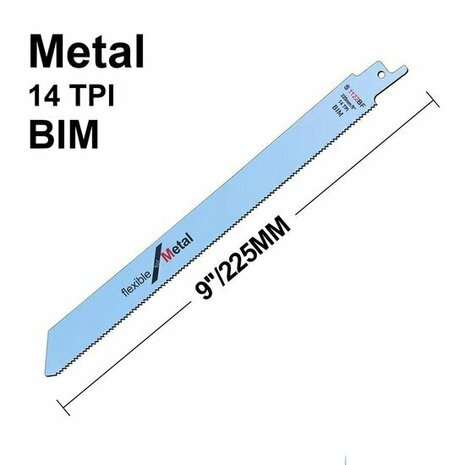 Bosch S 1122 BF Reciprozaagbladen - 225 x 14TPI - Metaal (100stuks) 2608656032