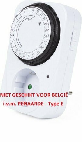 Stopcontact met Randaarde - Analoge Schakelklok - Timer - 24 Uurs