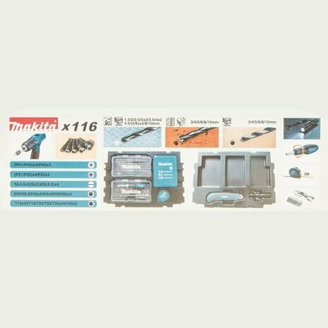 Makita B-49884 116-delige boor- &amp; bitset in Mbox