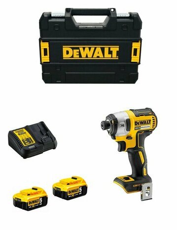 DeWalt DCF887P2 18V accu slagschroevendraaier set (2x 5.0Ah accu en lader) in TSTAK - koolborstelloos