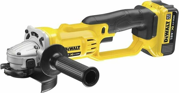 DeWalt DCG412M2-QW XR 18V Accu haakse slijper set (2x 4.0Ah accu en lader) in koffer - 125mm