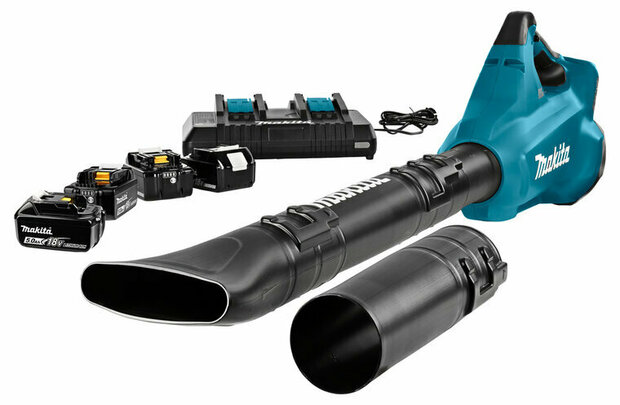 Makita DUB362PT4X 36V (2x 18V) accu bladblazer set (4x 5.0Ah accu en duolader) - 200 km/h