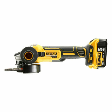 DeWalt DCG405P2-QW XR 18V accu haakse slijper set (2x 5.0Ah accu + lader) in TSTAK - 125mm - koolborstelloos