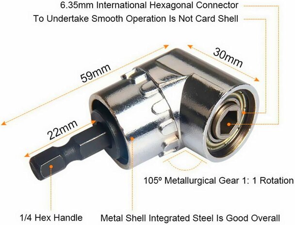 opzetstuk adapter (1/4 inch, boor zeskantschacht) en 3-delige adapter socket dopsleutel set voor bithouder (1/4,3/8,1/2 inch)