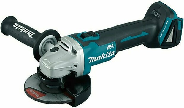 Makita DGA504ZX1 18V Accu Haakse slijper 125mm Type II + 6 slijpschijven en extra beschermkap koolborstelloos met vastzetschakelaar