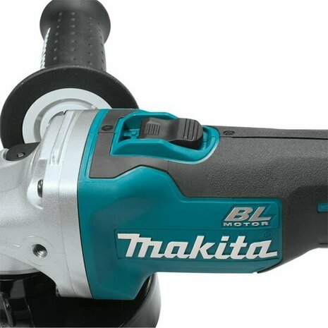 Makita DGA504ZX1 18V Accu Haakse slijper 125mm Type II + 6 slijpschijven en extra beschermkap koolborstelloos met vastzetschakelaar