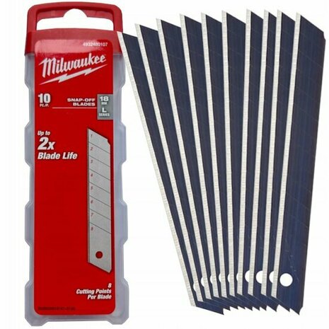 Milwaukee 4932480107 Reserve Schuifmesjes voor 18 mm afbreekmes (10 stuks)