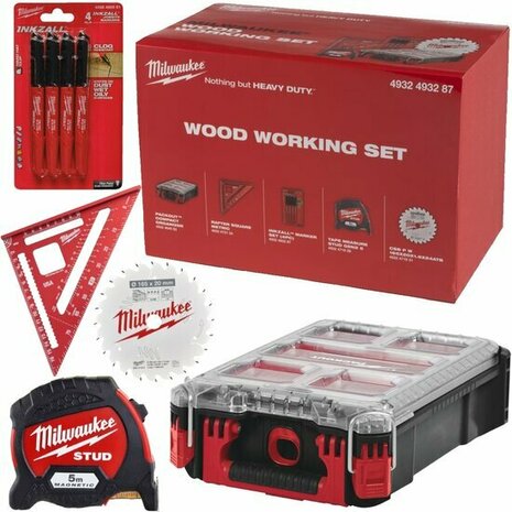 Milwaukee 4932493287 hout bewerking set - 5 delig