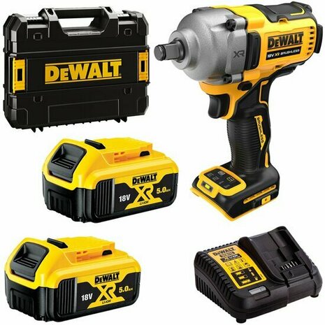 DeWALT DCF891P2T-QW 18V XR Accu Slagmoersleutel 1/2&quot; set (2x 5.0Ah en lader) in TSTAK koffer